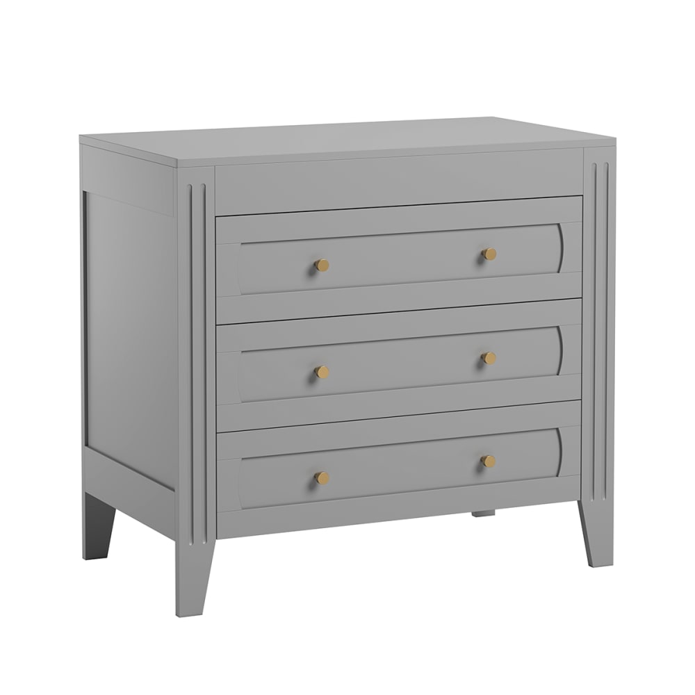 Commode 3 tiroirs milenne panneaux mélaminés gris (Vox) - Image 1