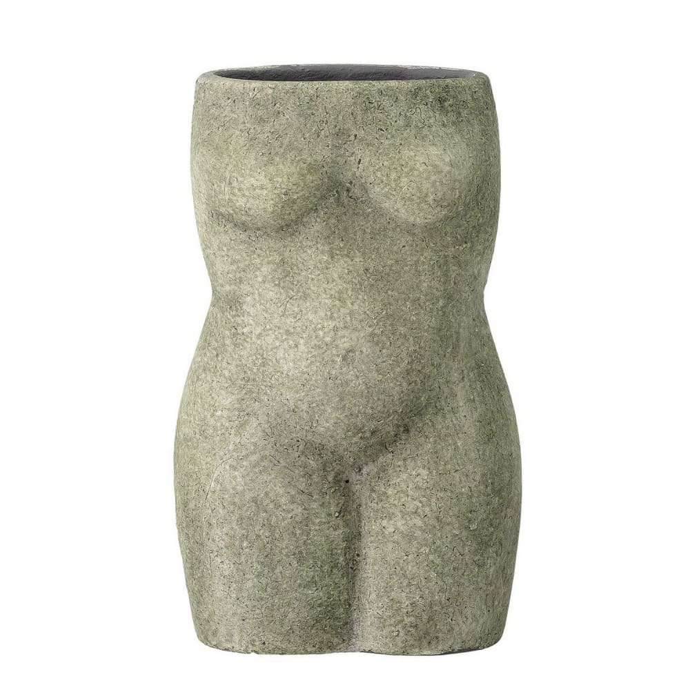 Bloomingville Gesichtsvase aus grauem Steinzeug H30 style modern - Steingut