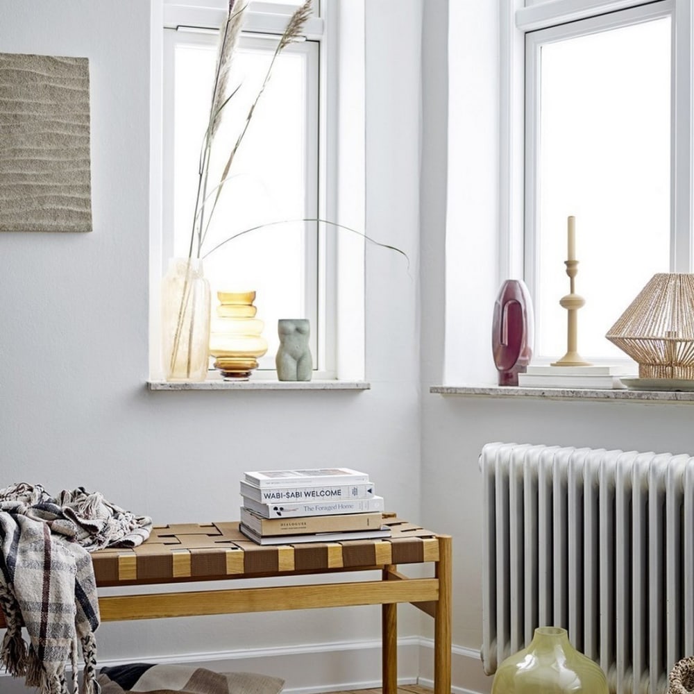 Vaso viso in gres grigio alt.30 - Bloomingville