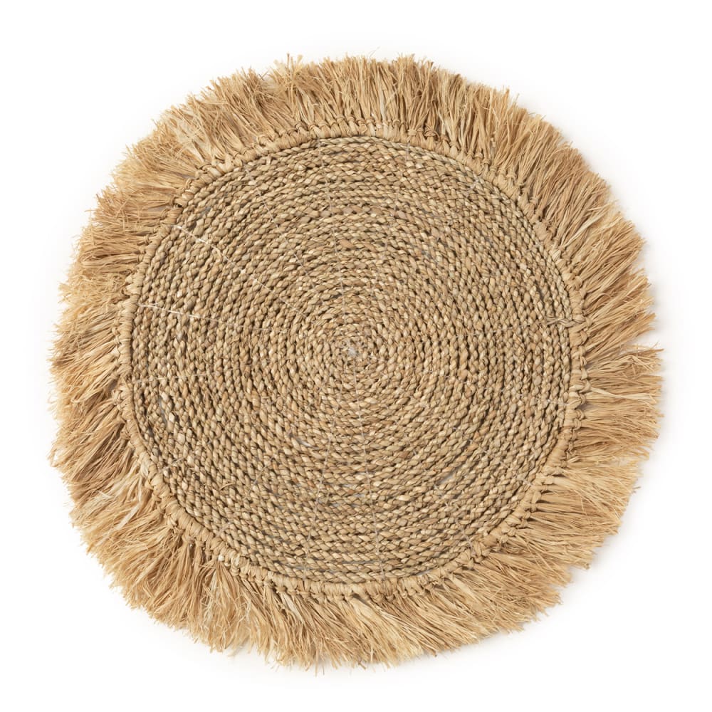 Set de table herbe de mer et raphia marron 45x45x1cm