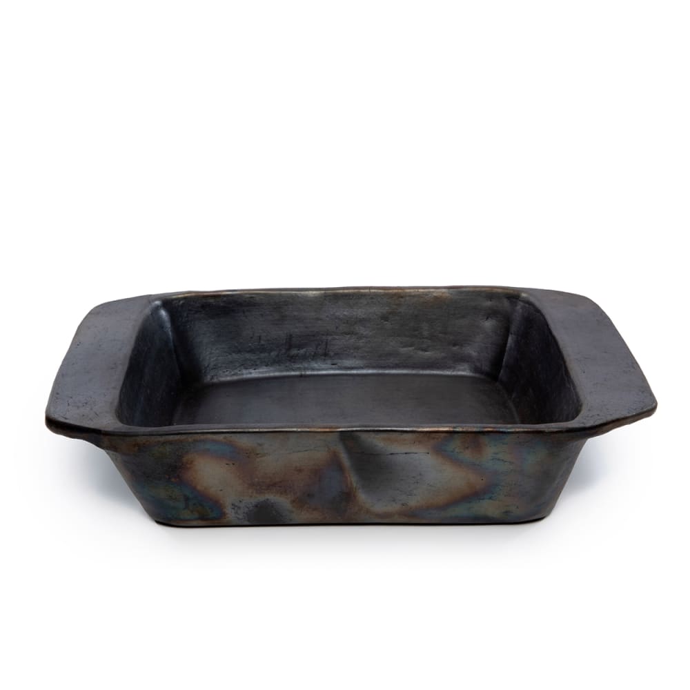 Plateau de service terre cuite noir 37x28x15cm