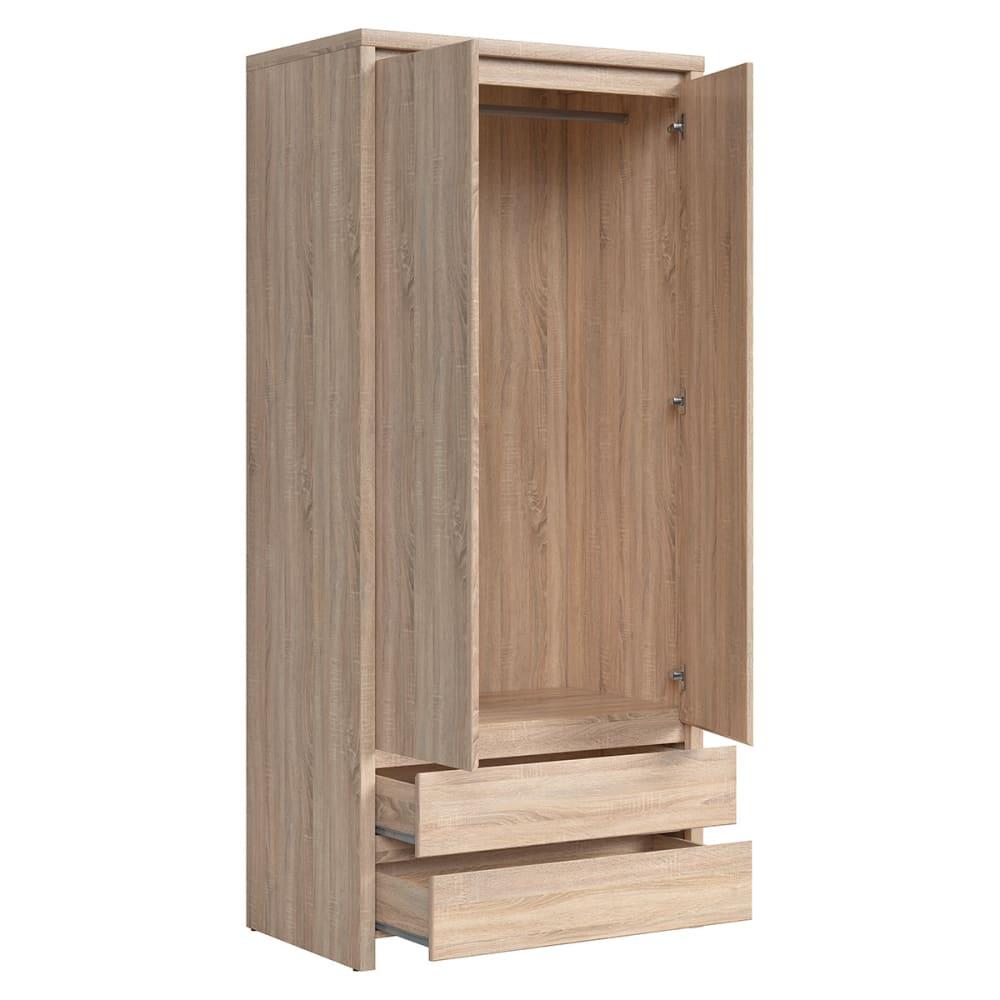 Schrank 2 Türen 2 Schubladen Laminierte Spanplatten Holz -