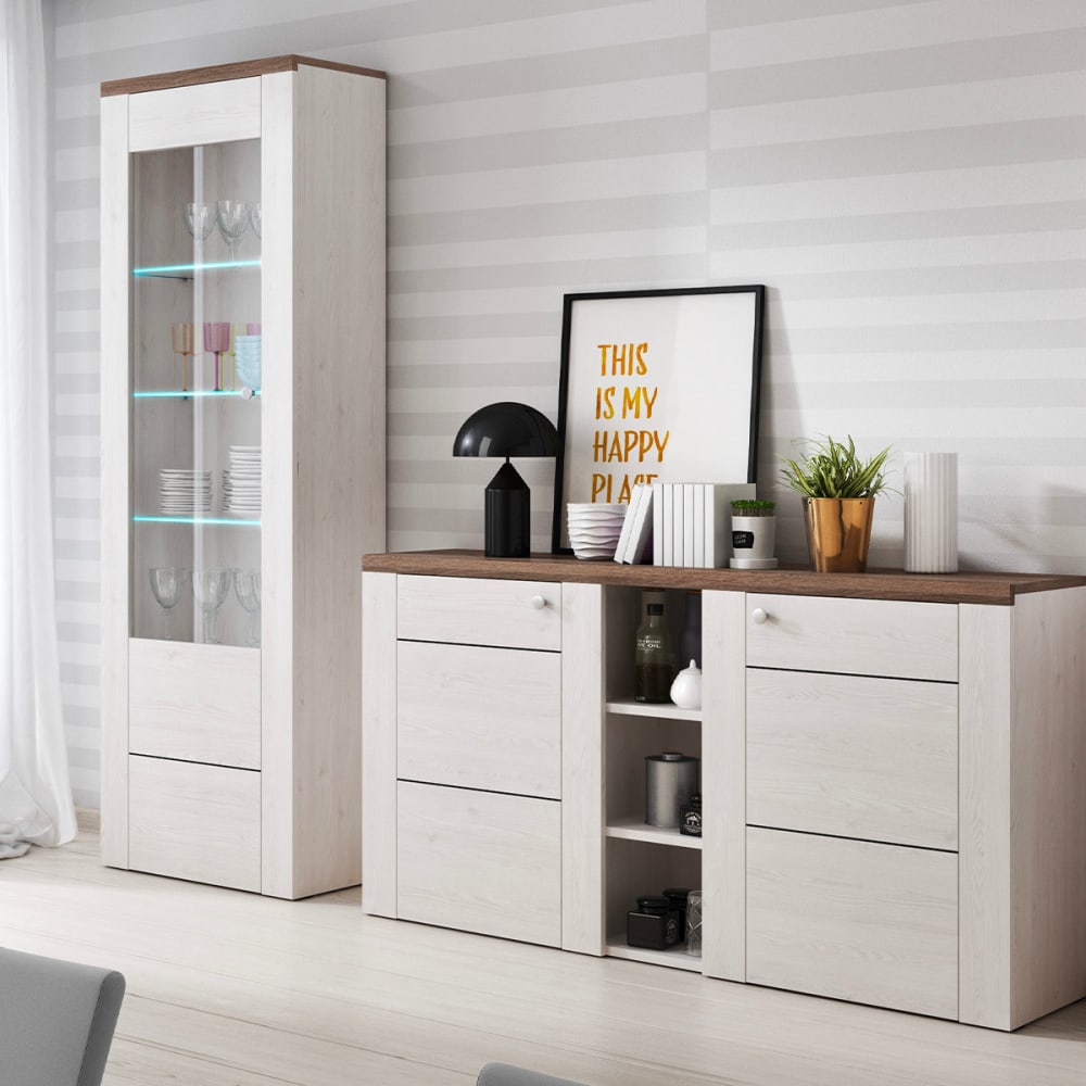2-türiges Sideboard Spanplatten Holz und Weiß - Maisons Du Monde