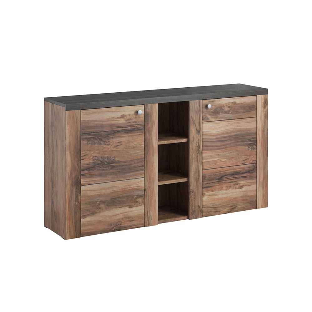 Petits meubles 2-türiges Sideboard Spanplatten Dunkles Holz style modern Braun Spanplatte