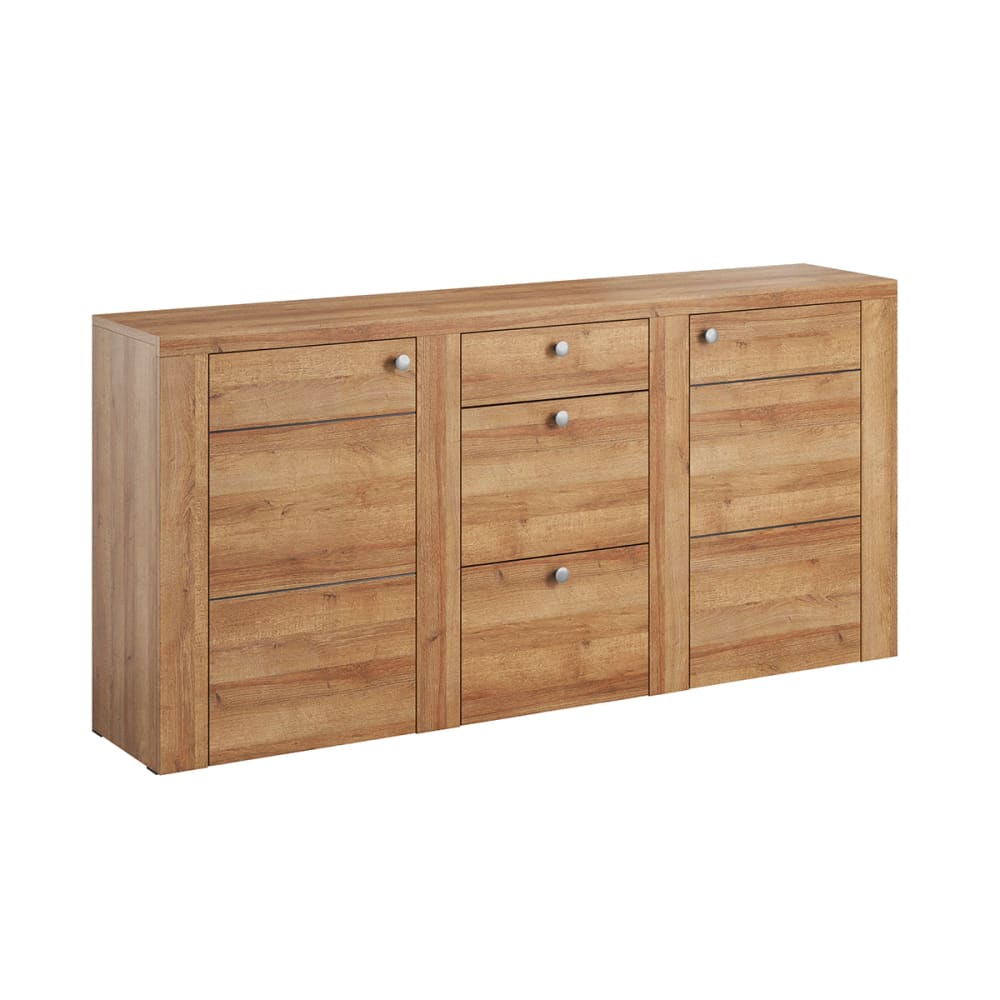 Buffet 2 portes 3 tiroirs panneaux agglomérés marron Buffet 2 portes 3 tiroirs panneaux agglomérés marron