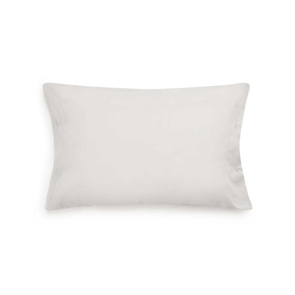Funda de almohada de algodón orgánico 180 hilos gris claro. 45x110cm