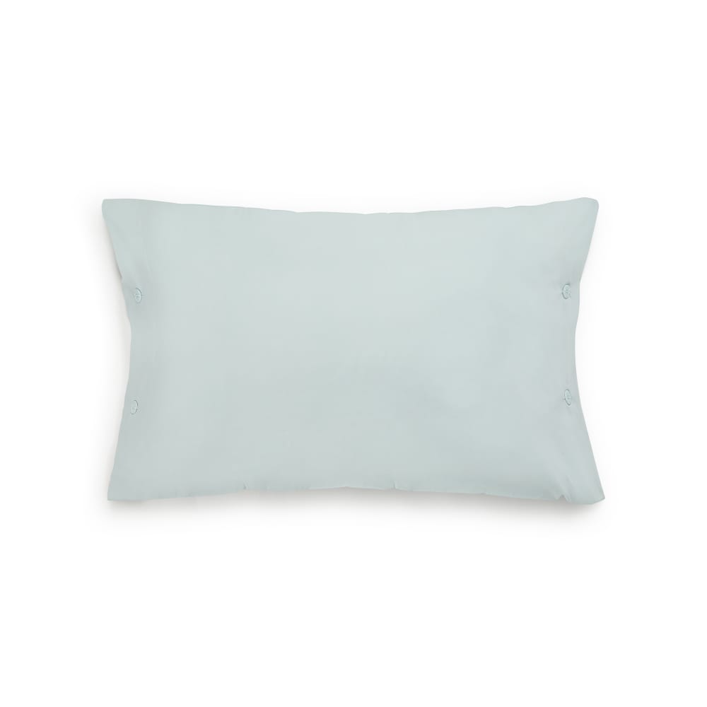 Funda de almohada de algodón orgánico 180 hilos azul aqua. 45x160cm