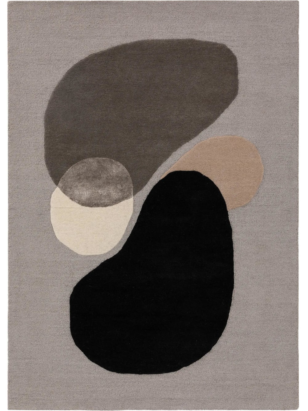 Alfombra de lana multicolor/gris de 200x300 cm
