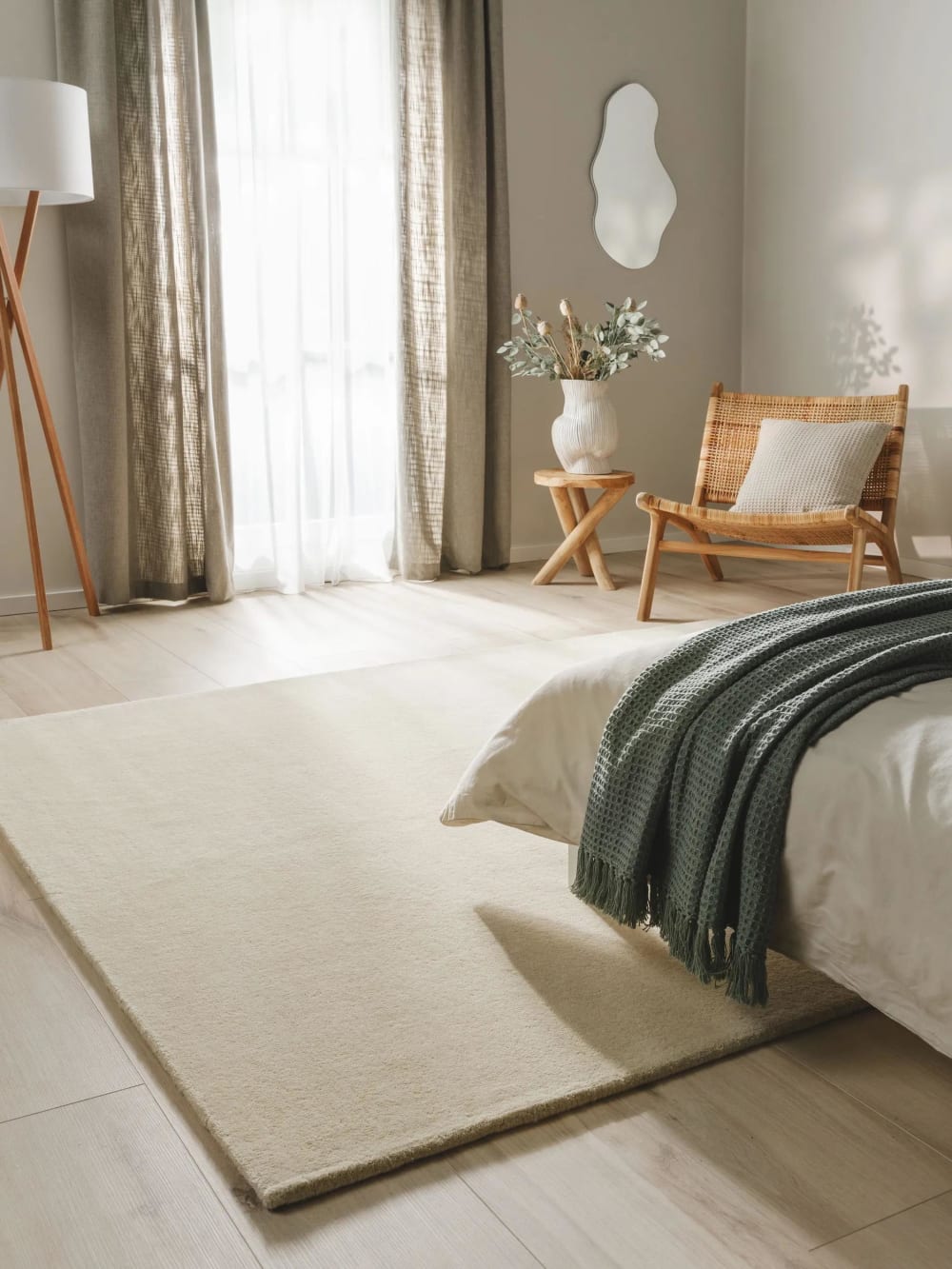 Tapis de laine crème 70x140 — vue 3