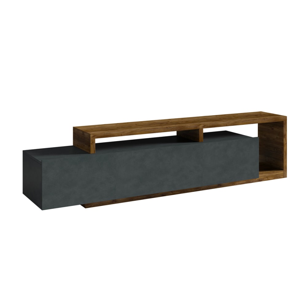 Petits meubles Meuble tv 1 tiroir 219 cm panneaux agglomérés gris Gris Panneau De Particules - 219x25x45cm