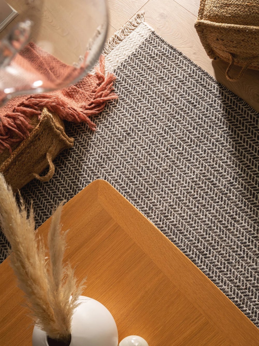 Tapis de laine noir & blanc 80x120 — vue 4