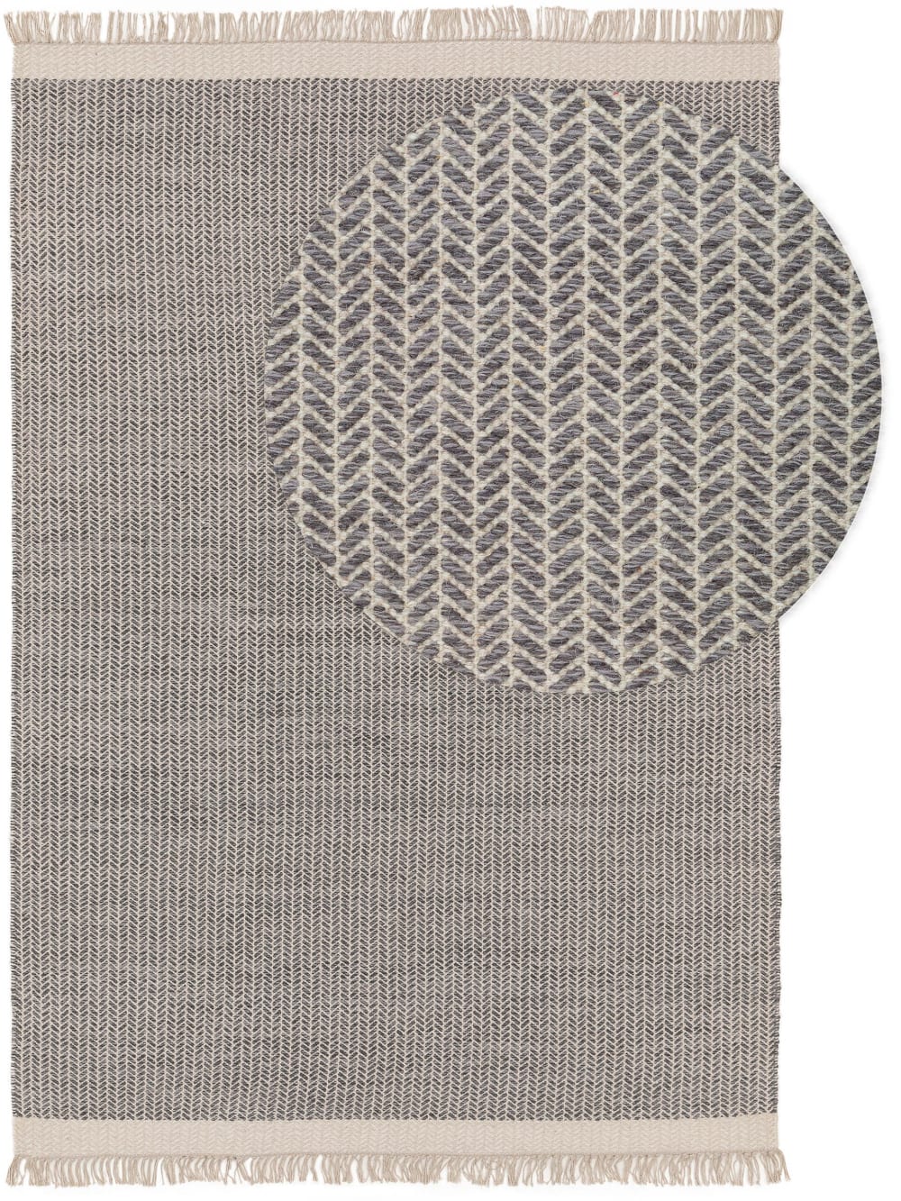 Alfombra de lana gris 200x300