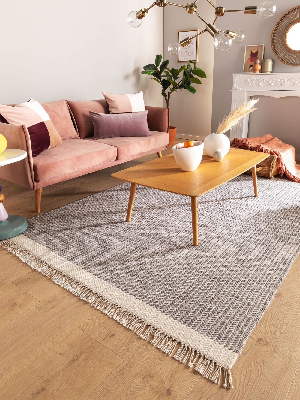 Tapis de laine gris 200x300