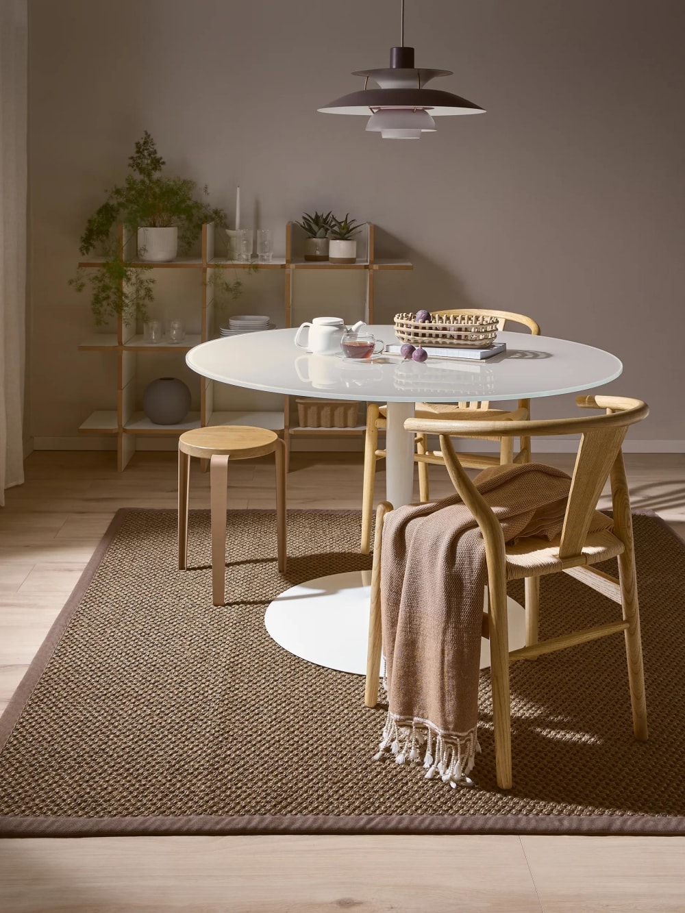 Tapis sisal gris 200x200 — vue 3