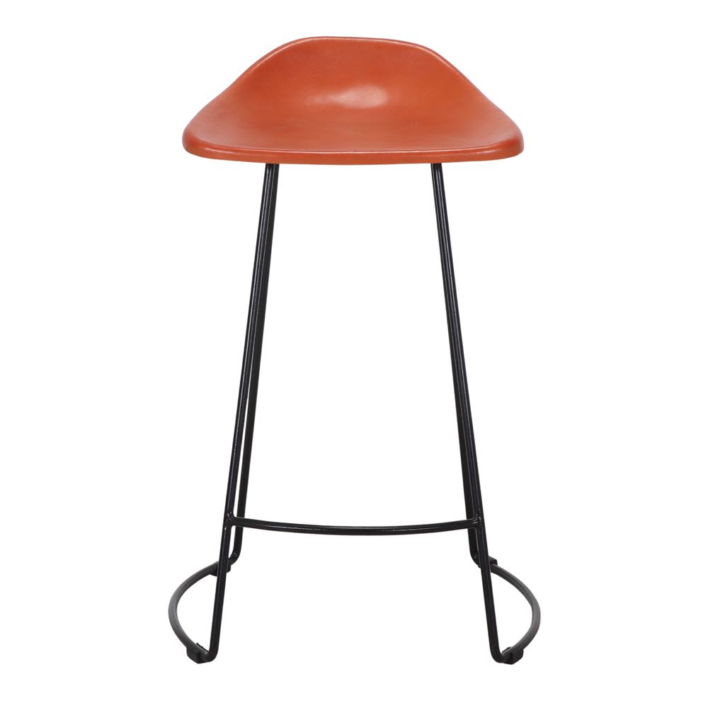 Taburete de cocina metal y piel sussex - black - 74x48x40 - Maisons du Monde