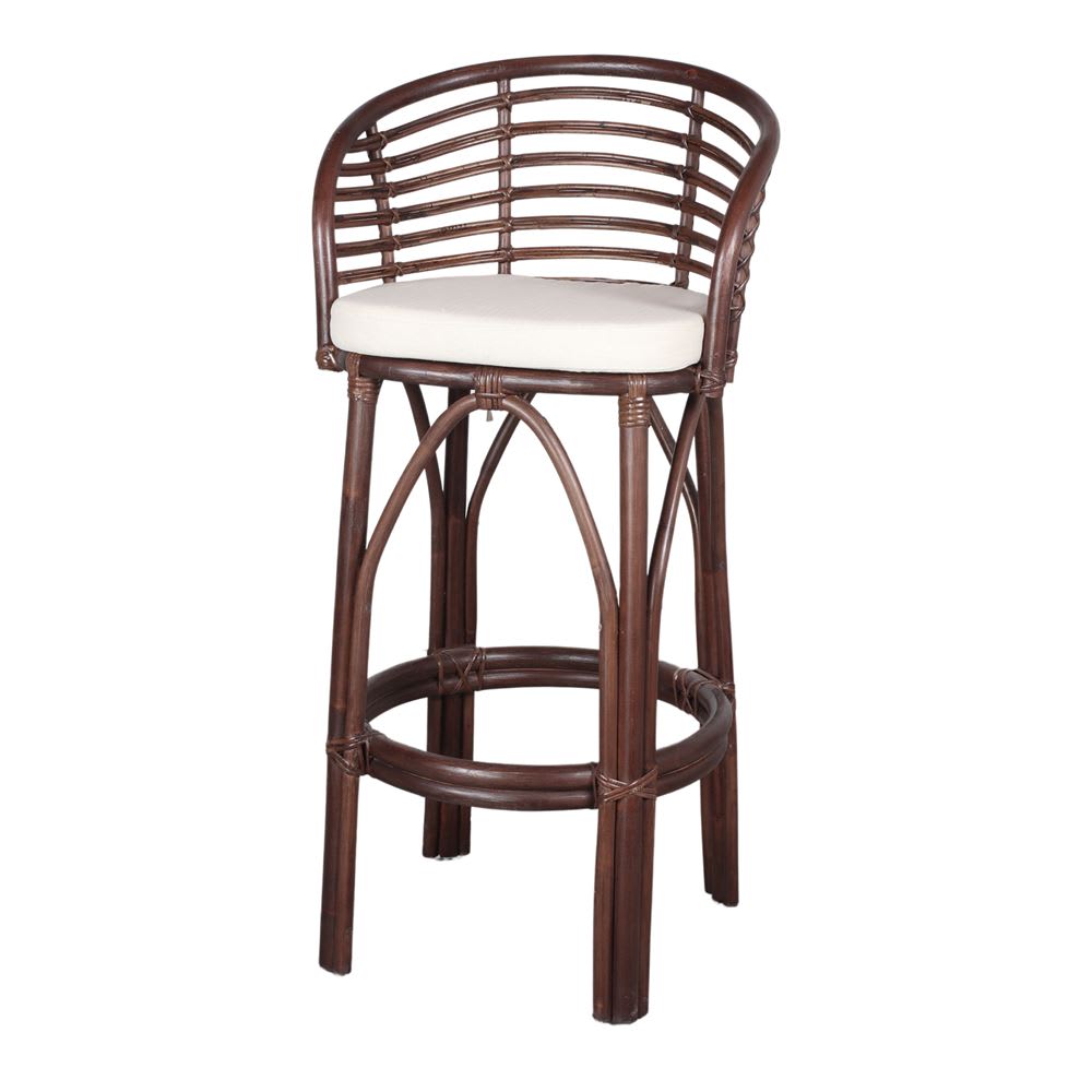 Taburete alto de bambú y ratán confort - marrón - 100x50x50
