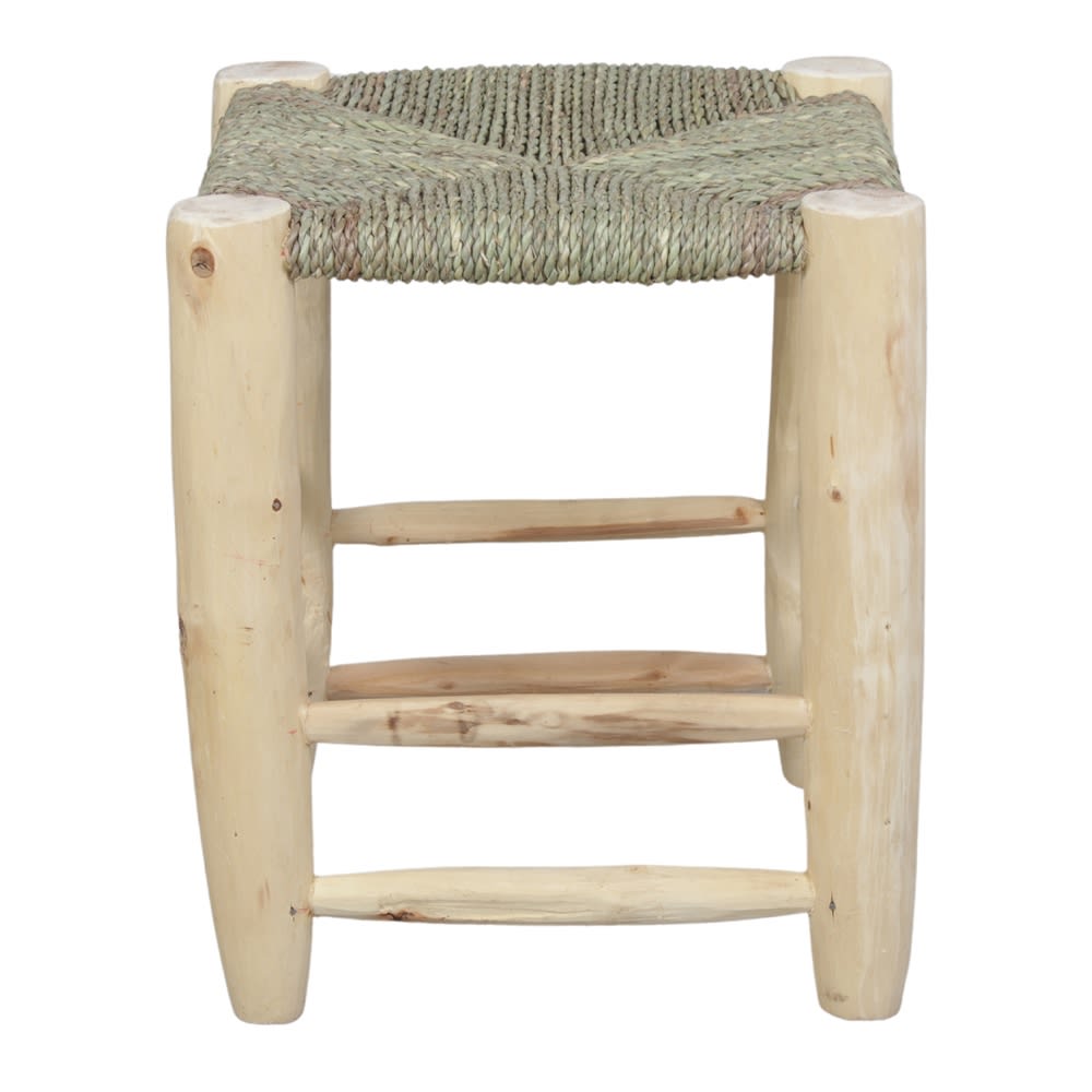 Taburete bajo de madera y fibra kandice - naturale - 40x37x37 - Maisons du Monde