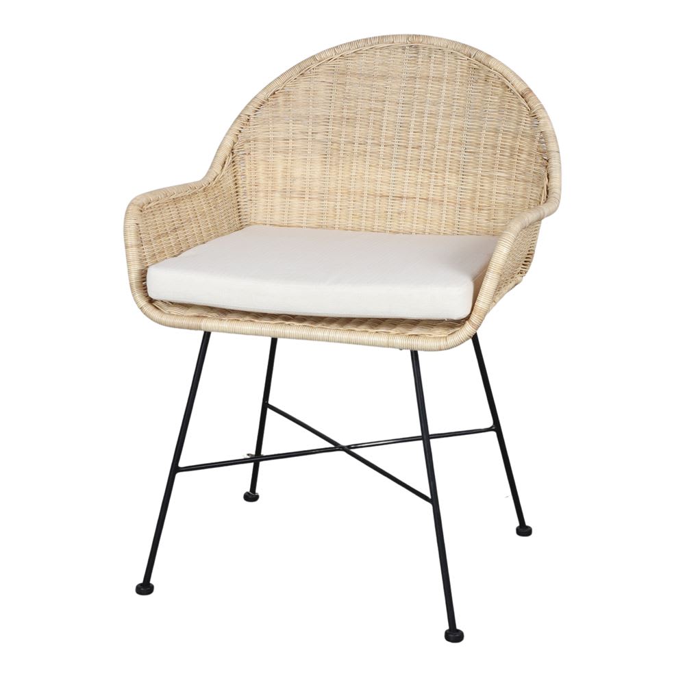Silla de ratán kamin - naturale - 86x63x58