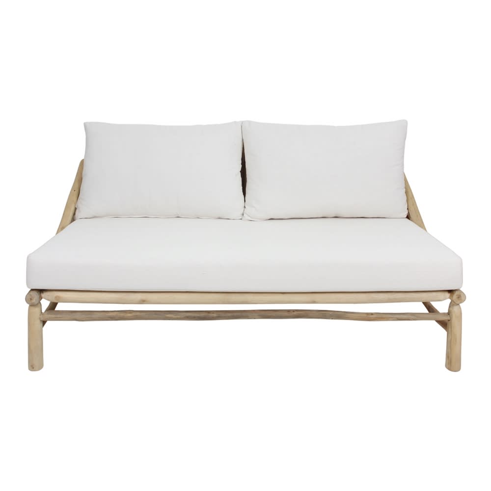 Banco de madera con cojines - naturale - 75x160x81 - Maisons du Monde