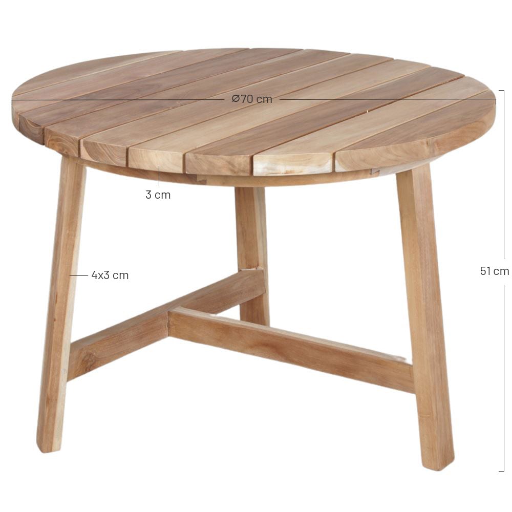Mesa de centro ingo mini - naturale - 51x70x70 - Maisons du Monde