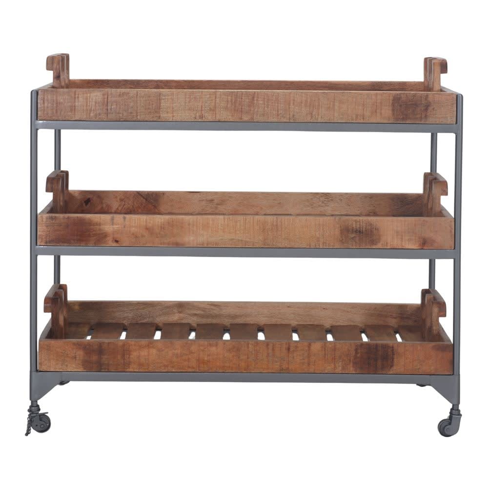 Carro de madera y metal fruty - naturel - 98x110x46