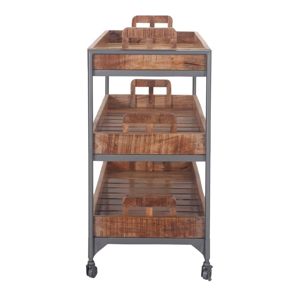 Carro de madera y metal fruty - naturel - 98x110x46 - Maisons du Monde
