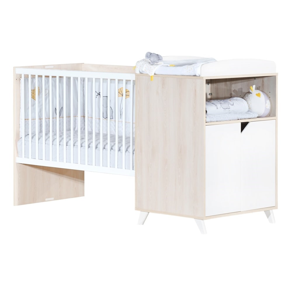 Lit+bebe+combine+evolutif+Scandi+naturel+(60+x+120+cm)