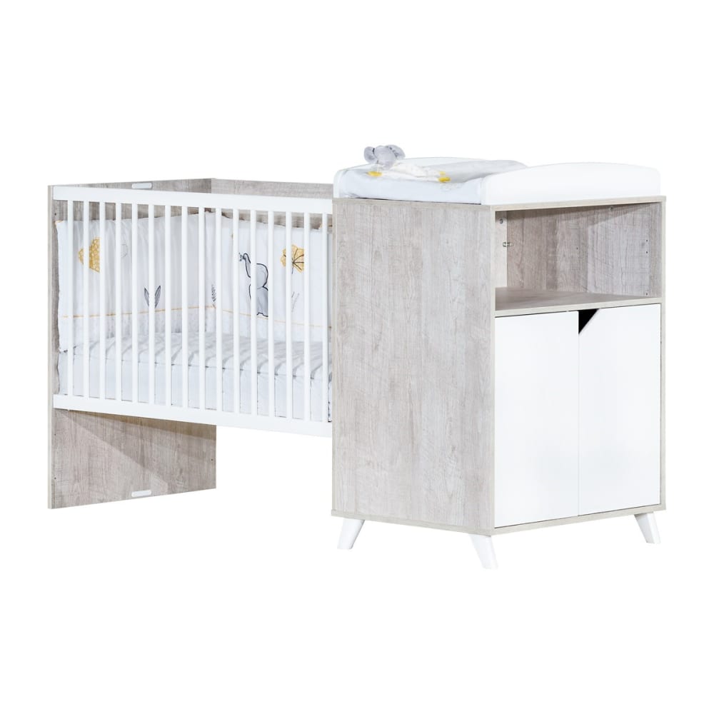 Lit+bebe+combine+evolutif+Scandi+gris+(60+x+120+cm)
