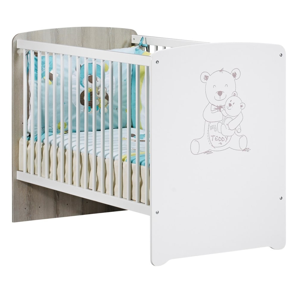 Lit+bebe+tetes+panneaux+Teddy+(60+x+120+cm)