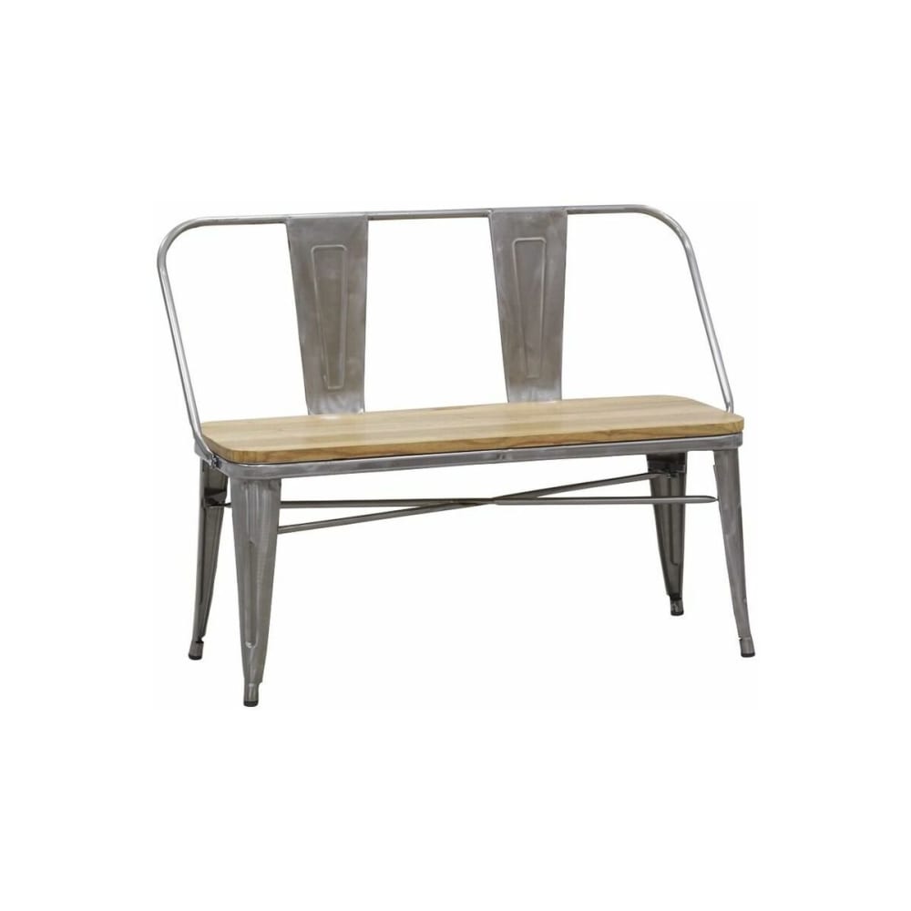 Banc industriel en acier brossé