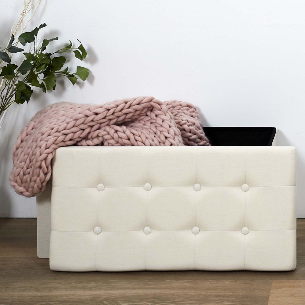 Banc coffre pliable eleonor beige - Maisons du Monde