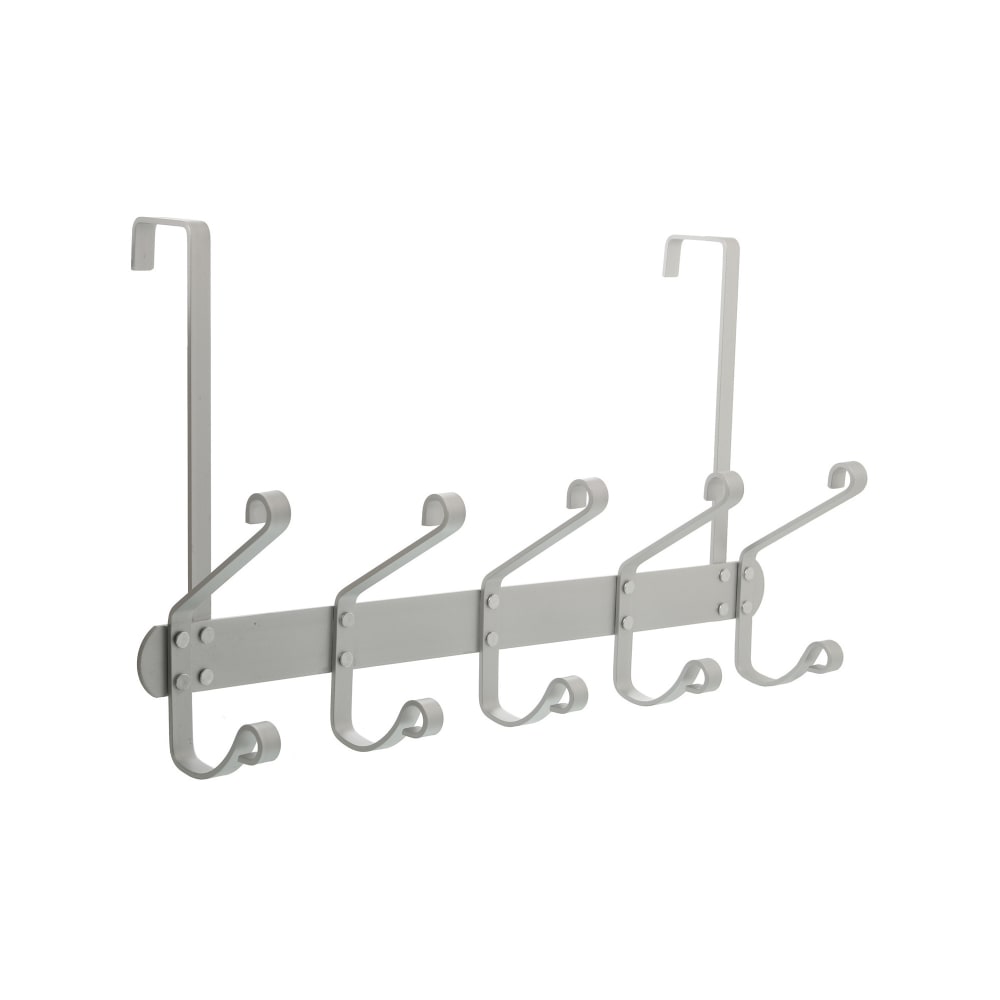 Portemanteau de porte en métal chromé 5 crochets