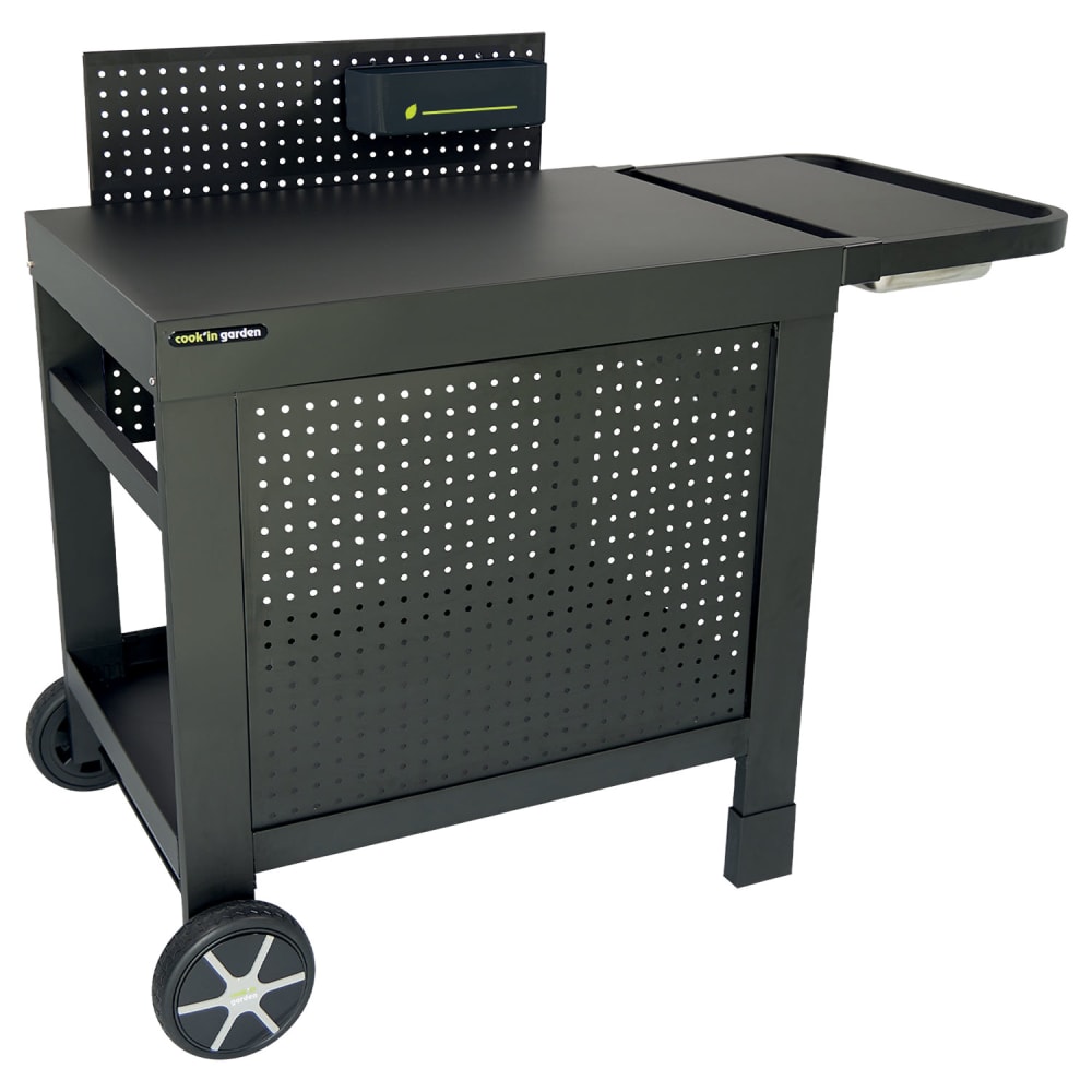 Mesa con clip para plancha de acero negra