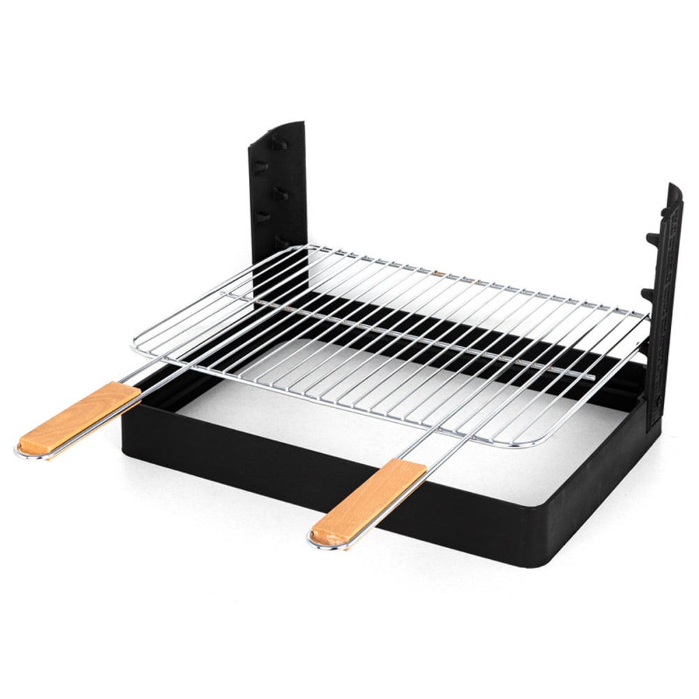 Barbecue au charbon de bois à poser en fonte et acier noir
