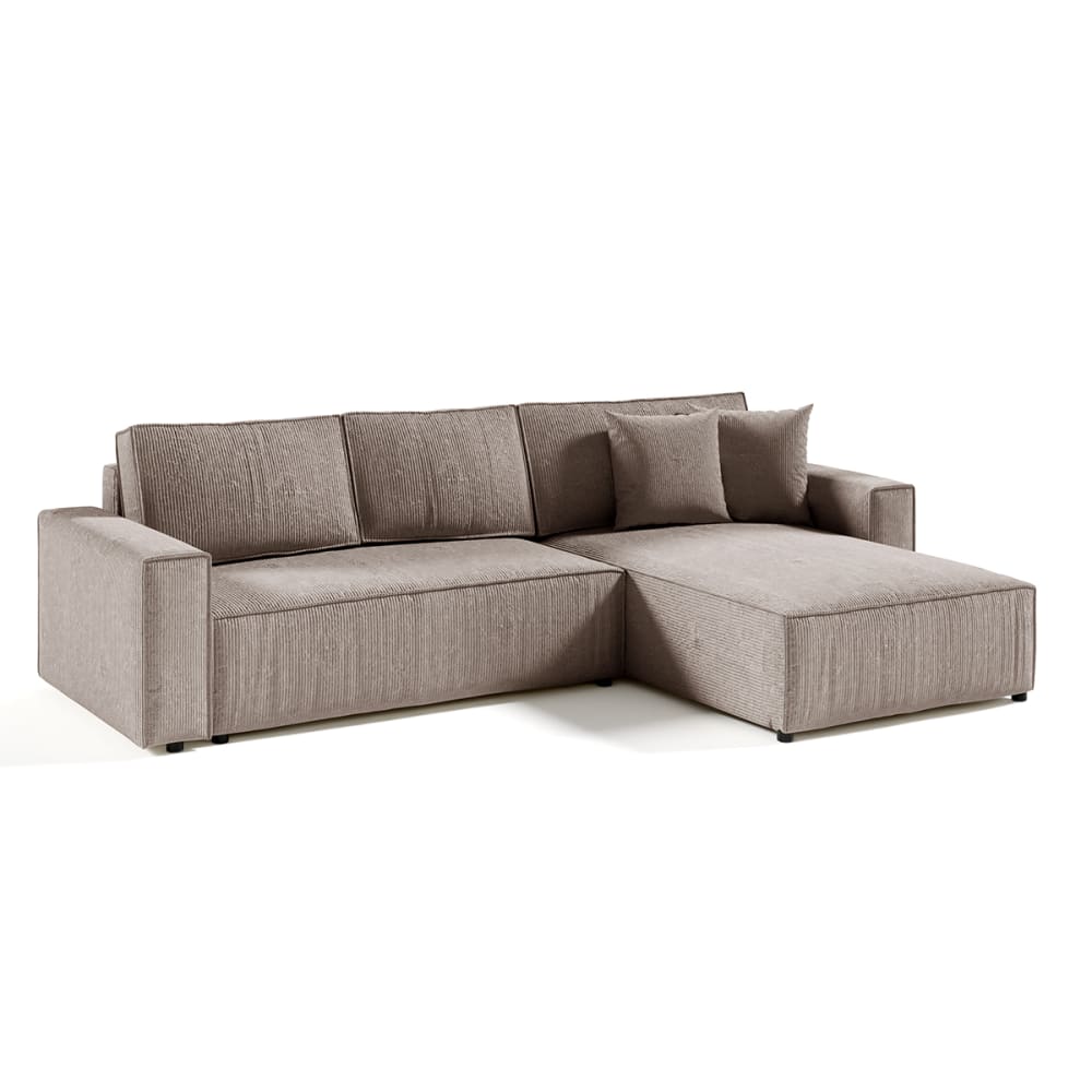 Canapé d'angle réversible convertible 4 places stratifiés taupe