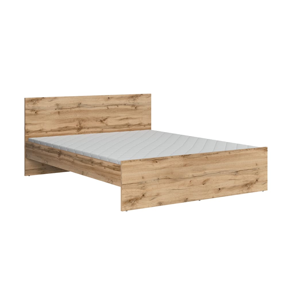 Lit 160x200 panneaux agglomérés stratifiés marron Lit 160x200 panneaux agglomérés stratifiés marron
