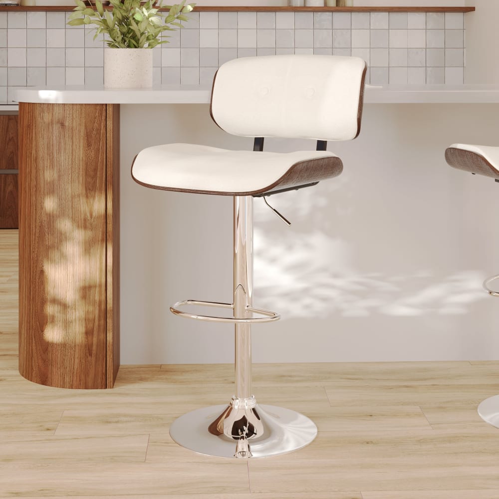 Chaise de bar réglable en pu blanc 65/86 cm - Maisons du Monde
