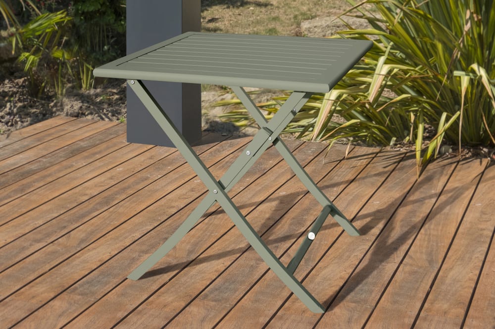 Mesa de jardín plegable de aluminio