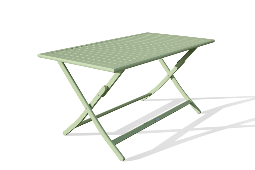 Table de jardin pliante en aluminium vert lagune