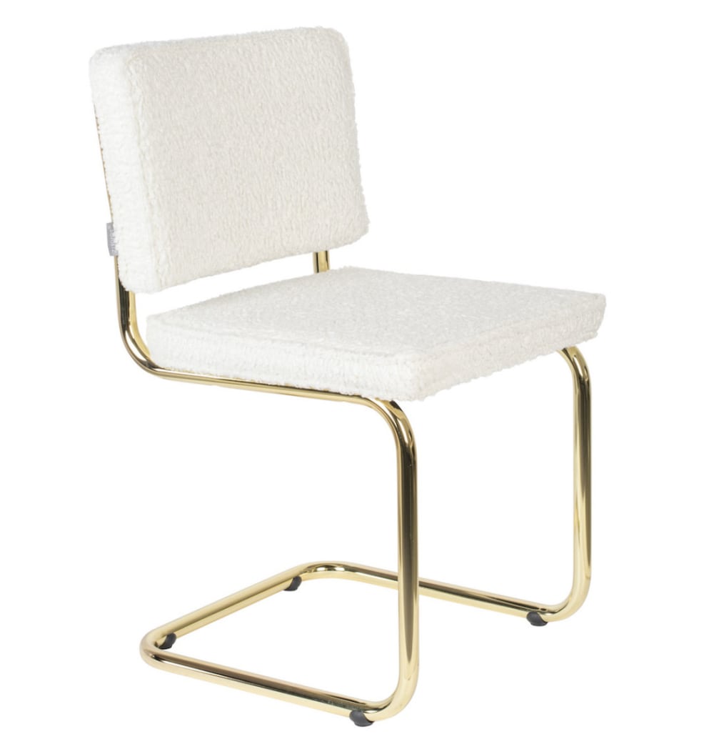 chaise en tissu bouclé