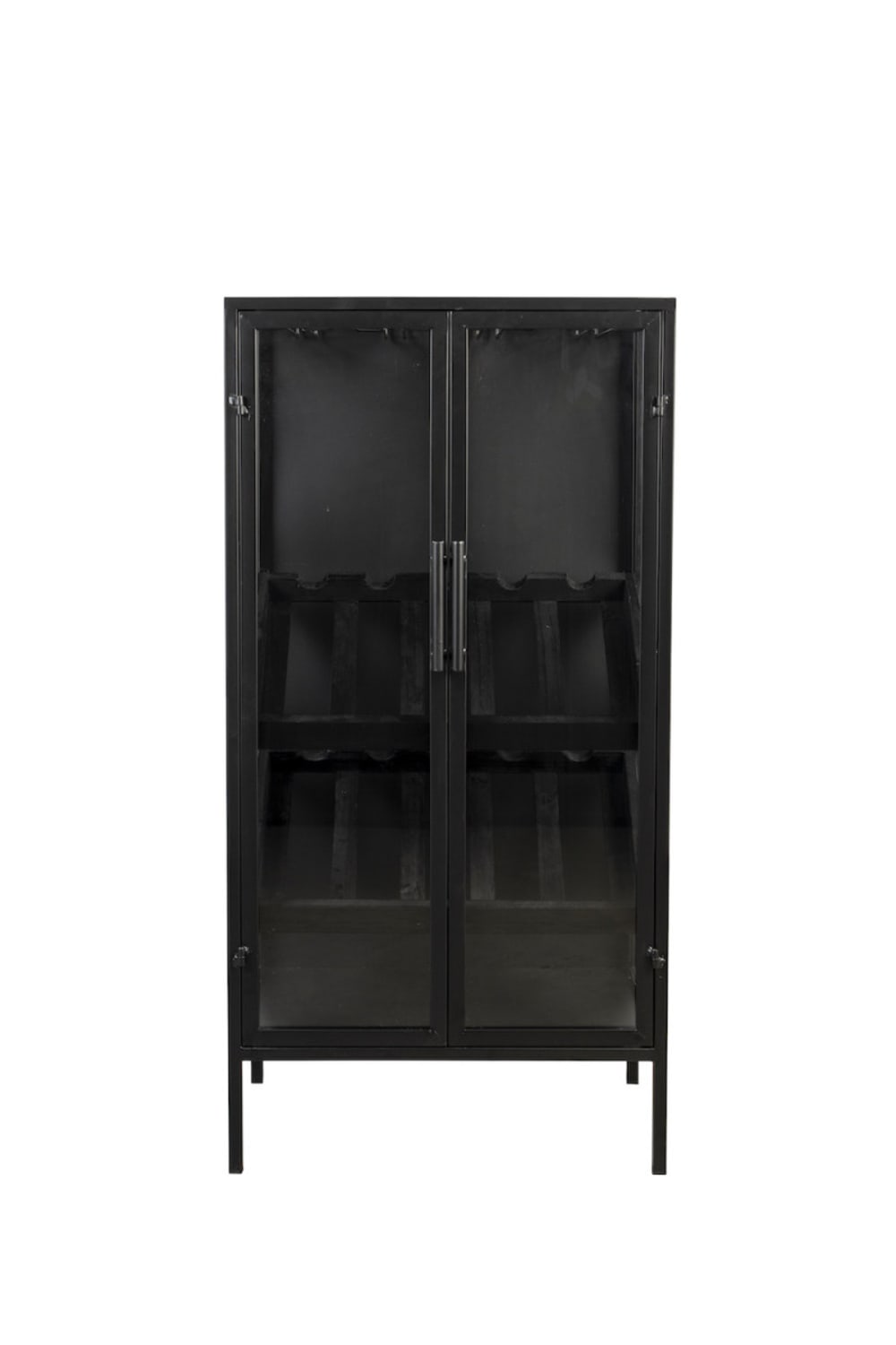 Meuble bar en fer et vitrine en verre trempé