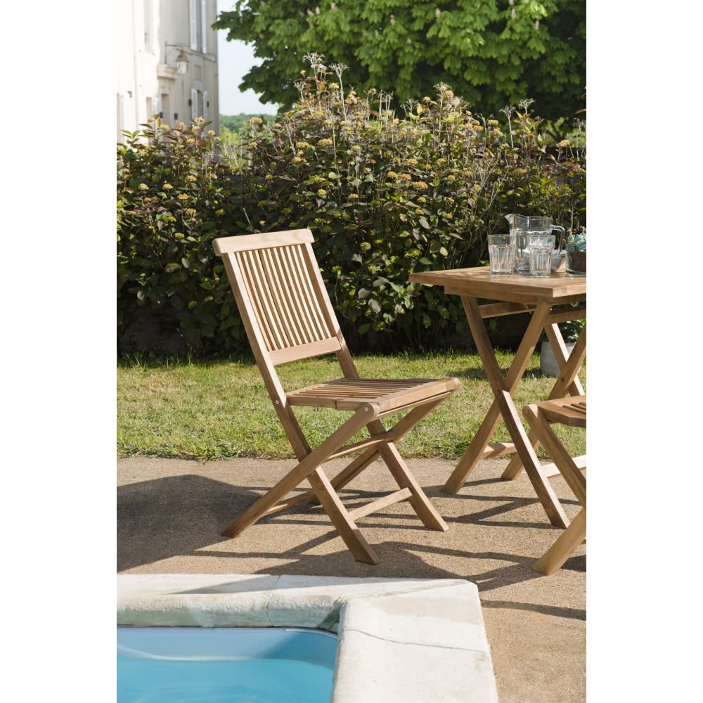 Gartentisch und Stühle aus Teakholz 2 Personen - Maisons Du Monde