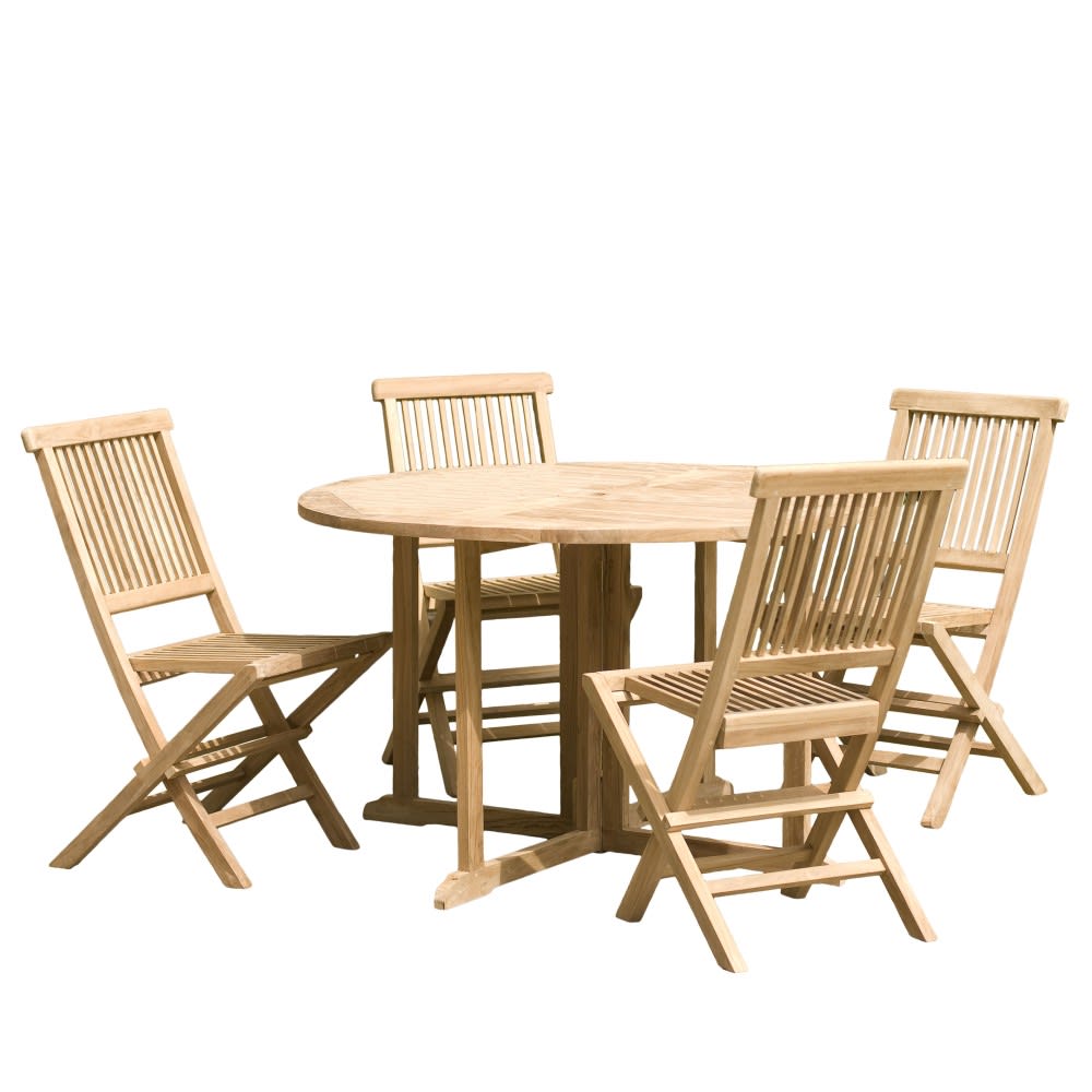 Mesa y sillas de jardín de madera de teca 4/6 personas