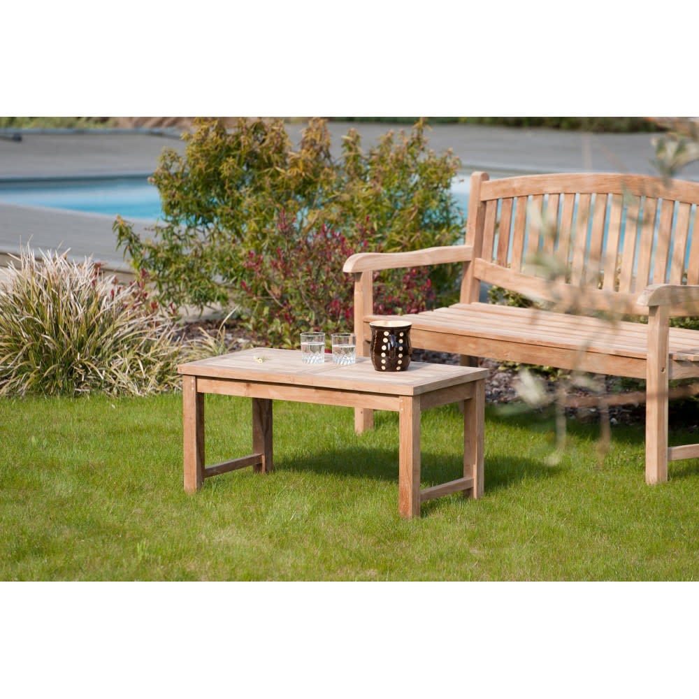 Table basse de jardin 90 x 45 cm en bois teck - Maisons du Monde