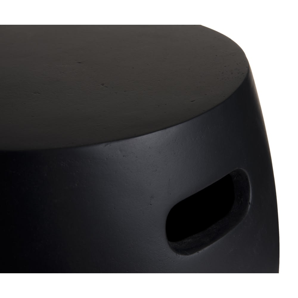 Mesa auxiliar de jardín negra y redonda de cemento d43 cm - Maisons du Monde