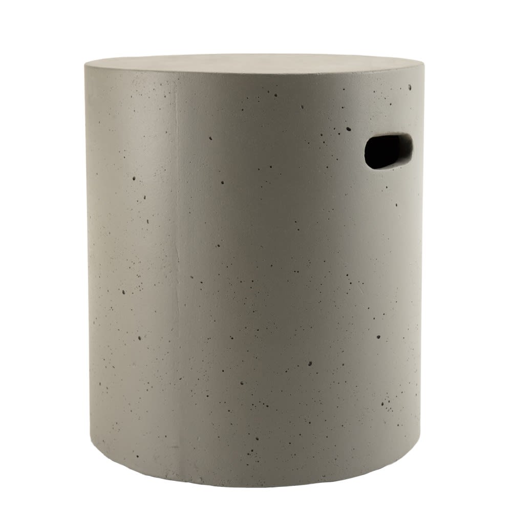 Mesa auxiliar de jardín redonda de cemento d40 cm