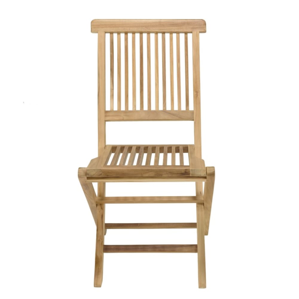 Ensemble de 2 chaises de jardin en bois teck