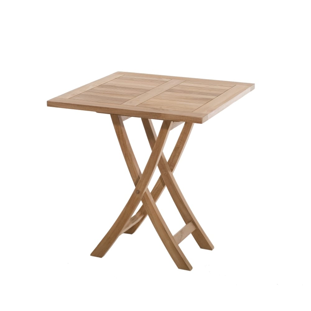 Mesa de jardín plegable de madera de teca para 2 personas de 70x70 cm