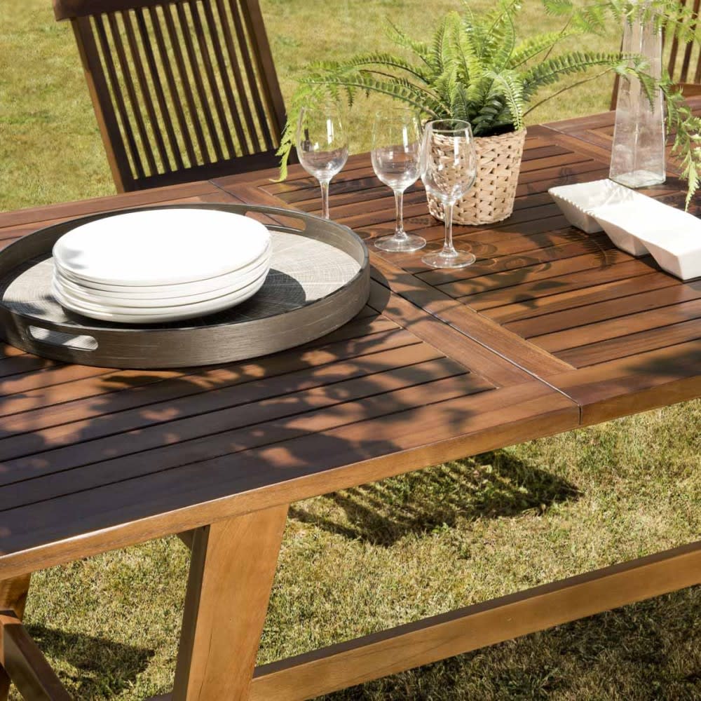 Table de jardin en teck huilé extensible 8/10 personnes l240 - Maisons du Monde