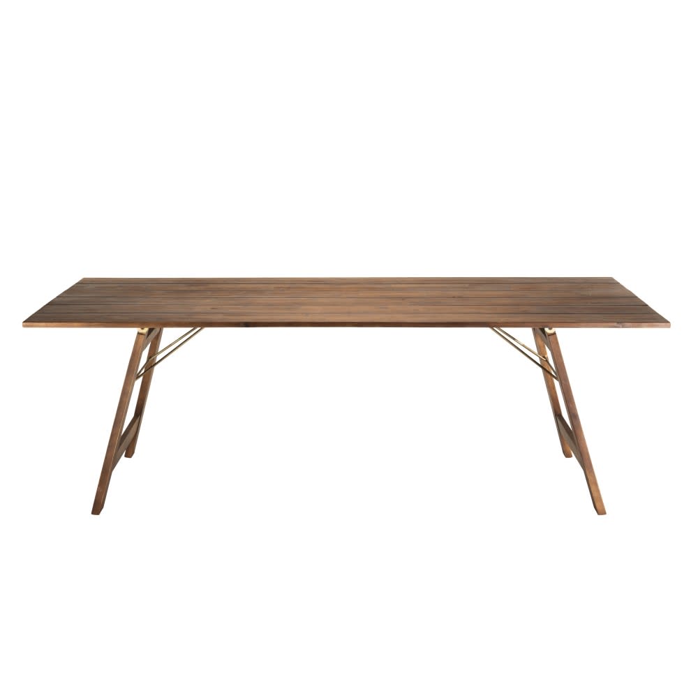 Table &agrave; manger rectangulaire pliante - Acacia - 220 x 90 cm